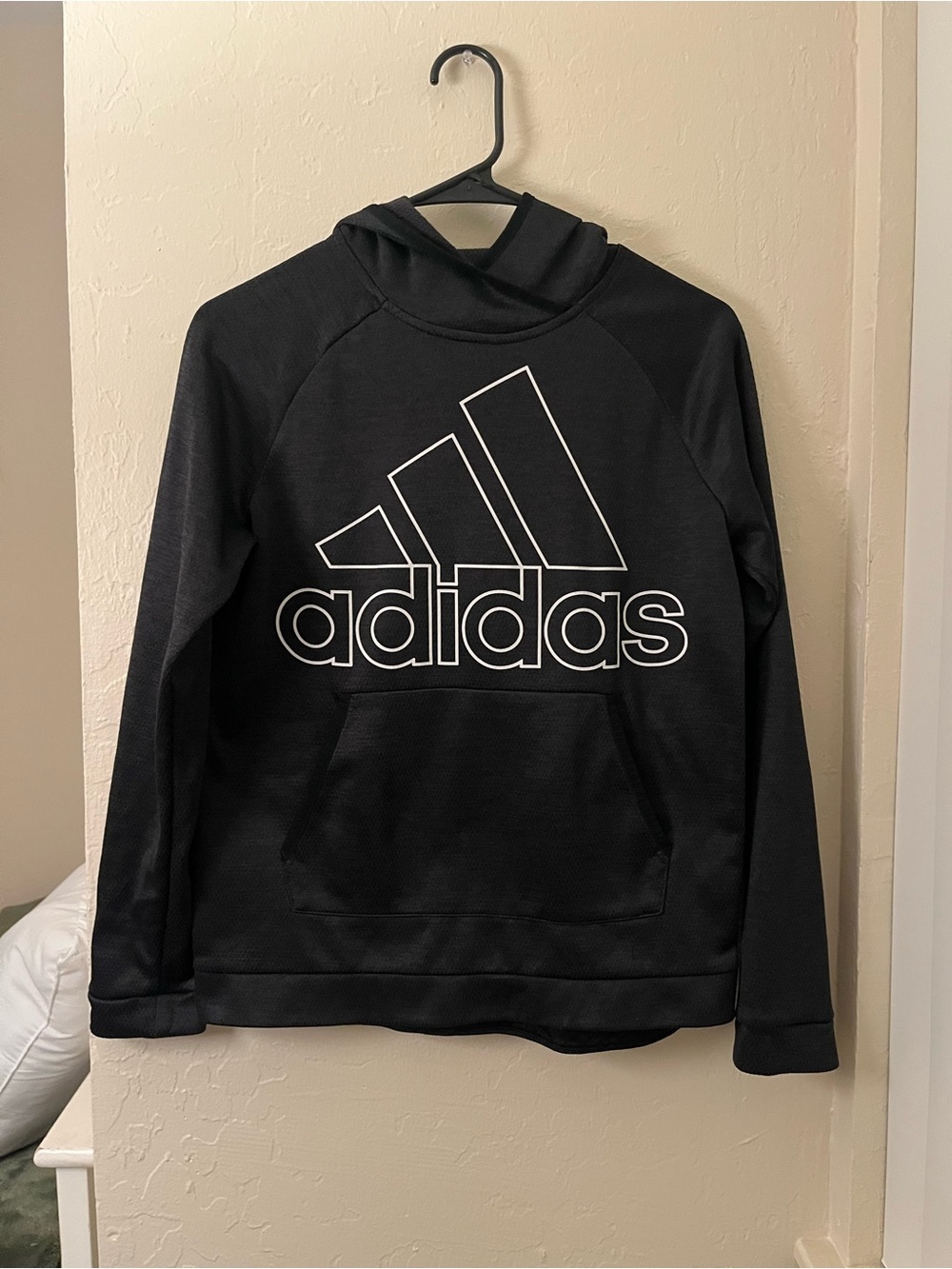 adidas Black Hoodie with White Logo